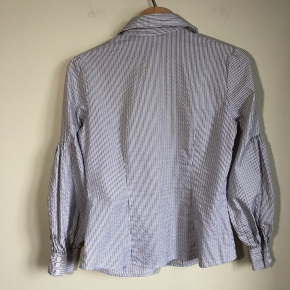 3/$30💚Worthington Petite black and white stripes blouse top size small - Picture 2 of 12